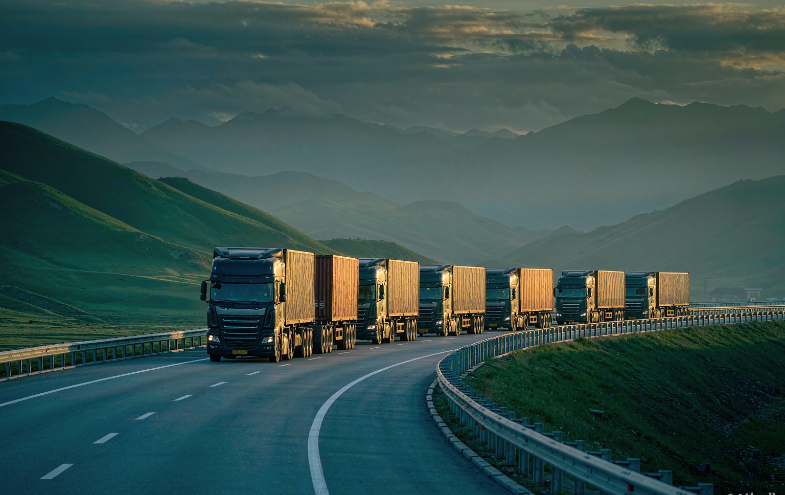 Container trucks on the China–Vietnam route
